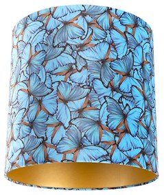 Abajur de veludo com design de borboleta 40/40/40 dourado interior