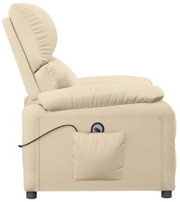 Poltrona reclinável elétrica tecido cor creme