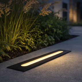 Foco de chão moderno preto 30 cm com LED IP65 - Eline