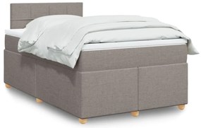Cama com molas/colchão 120x200 cm tecido castanho-acinzentado