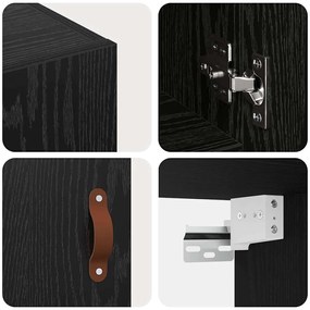 Armário de Parede Carvalho preto 60 x 31 x 60 cm