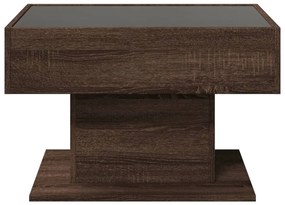 Mesa de centro c/ LEDs 70x50x45 cm derivados de madeira