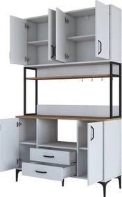 Armário Alto de Cozinha "Stella" - 120 x 198,6 x 40 cm - Nogueira e Br