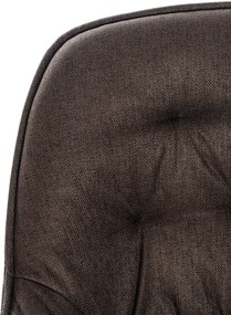 Banco de bar Gibson em tecido e com estrutura preta 54 x 93,5 x 57,5 cm Castanho