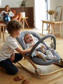 Espreguiçadeira com arco, Babydream cinzento medio liso