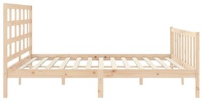 Estrutura de cama com cabeceira 180x200 cm madeira maciça