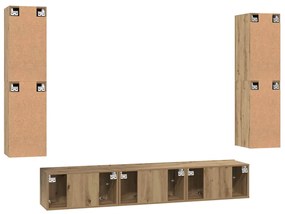Conjunto de móvel de TV com prateleira Outros 7 pcs carvalho artisiano