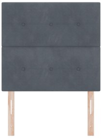 Cabeceira vidaXL com Botões Estofada Veludo Cinza Escuro 90 cm