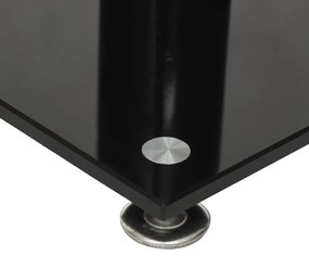 Suportes colunas 2 pcs vidro temperado 1 pilar preto/prateado