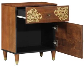 Mesa de Cabeceira Castanho mel Madeira maciça 50 x 33 x 60 cm