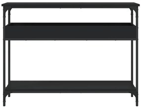 Mesa consola c/ prateleira 100x29x75 cm derivados madeira preto