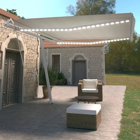 Toldo automático com LED e sensor de vento 450x350 cm cor creme
