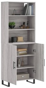 Armário alto 69,5x34x180 cm derivados de madeira sonoma cinza