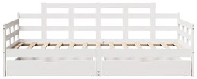 Sofá-cama com gavetas 80x200 cm madeira de pinho maciça