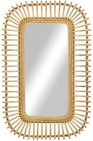 HOMCOM Espelho Decorativo Parede Vime Retangular Suspenso Design Elegante 75x48 cm Madeira | Aosom Portugal