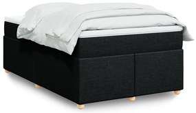 Cama com molas/colchão 120x200 cm tecido preto