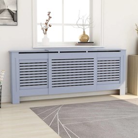 vidaXL Cobertura de radiador MDF 205 cm cinzento
