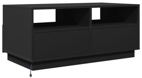 Mesa de centro com luzes LED 90x49x40 cm preto