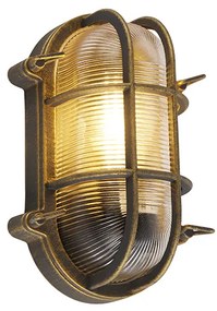 Candeeiro de parede e teto dourado/latão oval IP44 - Noutica Industrial