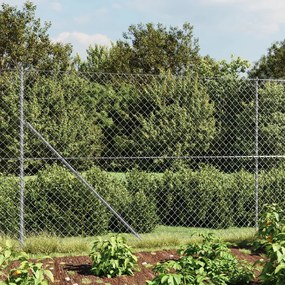 vidaXL Cerca de arame com flange 2,2x25 m prateado