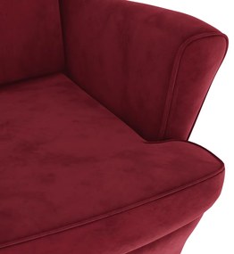 Poltrona em veludo vermelho tinto