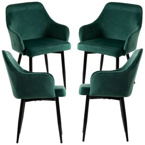 Pack 4 Cadeiras Puan Veludo - Verde