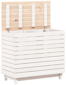 Cesto de roupa suja 88,5x44x76 cm pinho maciço branco