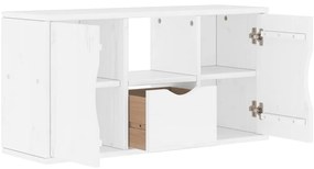 Armário para TV com gaveta ODDA Madeira maciça de pinho branco