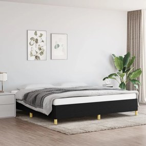 Estrutura de cama sem colchão 200x200 cm tecido preto
