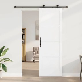 Porta deslizante vidaXL com conjunto de hardware branco 78x232 cm de m