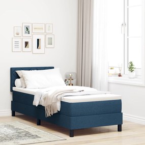 Cama Box Spring com Colchão Azul 80x200 cm Tecido