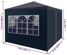Tenda para festas 3x3 m azul