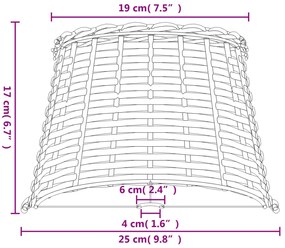 Abajur Ø25x17 cm vime branco