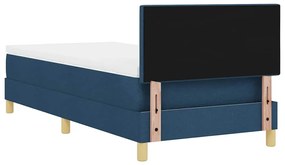 Cama Box Spring com Colchão e LED Azul 80x200 cm Tecido