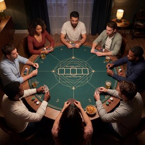 Tapete de póquer redondo 120 cm para Texas Hold'em com base em borracha antiderrapante, dobrável, com bolsa de transporte para 8 jogadores, verde