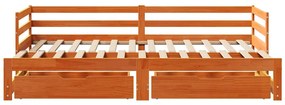 Sofá-cama com gavetão e gavetas 90x190 cm madeira de pinho