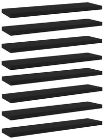 vidaXL Prateleiras 8 pcs 40x10x1,5 cm derivados de madeira preto