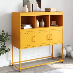 Aparador 100,5x39x107 cm aço amarelo mostarda