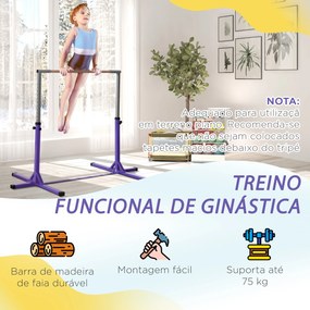 Barra de Ginástica para Crianças com Altura Ajustável 92-150 cm Barra Horizontal de Ginástica 194x121x150 cm Roxo