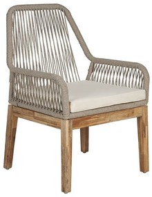 Conjunto de jardim com mesa 200 x 100 cm e 6 cadeiras em branco e creme OLBIA Beliani