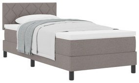Cama Box Spring com Colchão Taupe 90x200 cm Tecido