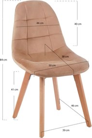 Pack 4 Cadeiras Kelen Veludo - Champanhe