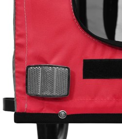 Reboque bicicleta p/ animais tecido oxford/ferro vermelho/preto