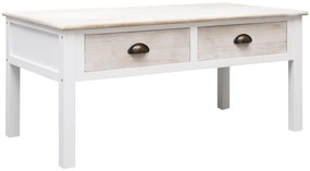vidaXL Mesa de centro 100x50x45 cm madeira branco e natural