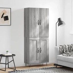 vidaXL Armário alto 69,5x34x180 cm derivados de madeira sonoma cinza