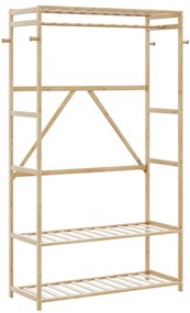Roupeiro com prateleiras 110x40x175 cm bambu