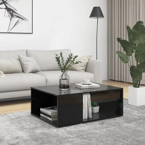 vidaXL Mesa de centro 90x67x33 cm contraplacado preto brilhante