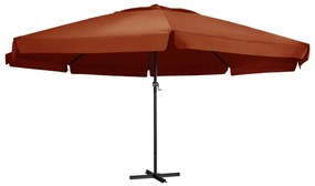vidaXL Guarda-sol de jardim c/ poste de alumínio 600 cm terracota