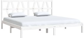 Estrutura de cama 200x200 cm pinho maciço branco