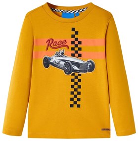 T-shirt de manga comprida para criança cor ocre 104